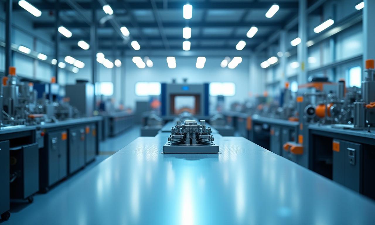 Modern production facility with gleaming metal machinery